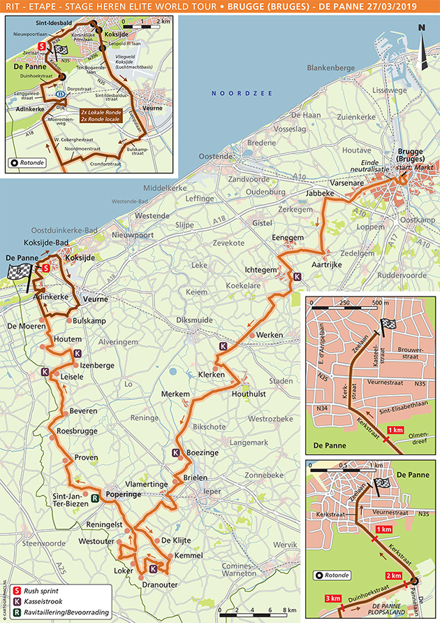 2019 De Panne course map